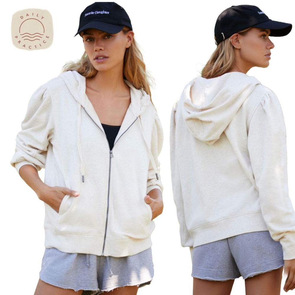 Women's Daily Practice by‎ Anthropologie Zip-Up Hoodie | Color: Cream | Size: XS